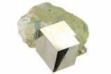 Natural Pyrite Cube In Rock - Navajun, Spain #168488-1